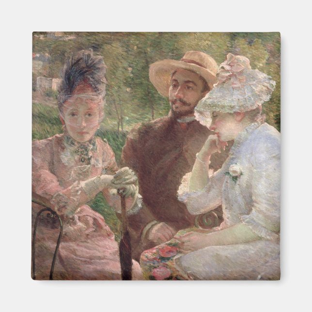 Imán En la terraza de Sevres, 1880 (aceite sobre lienzo (Frente)
