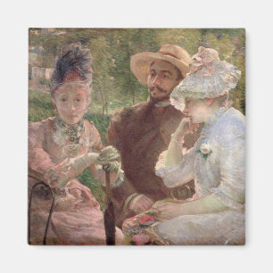 Imán En la terraza en Sevres, 1880 (aceite en lona)