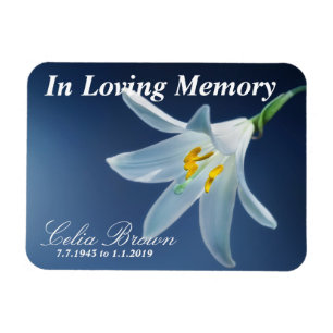 Imán En memoria amorosa Lirio blanco Funeral, Memorial