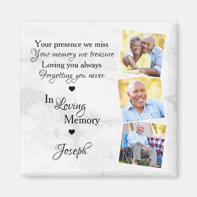 Imán En memoria amorosa Personalizado 3 (Frente)