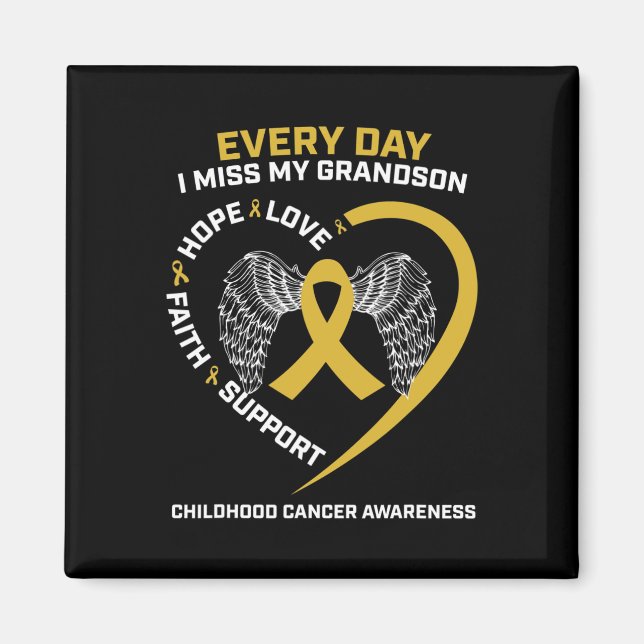 Imán En Memoria De Echo De Menos El Cáncer Infantil De  (Frente)