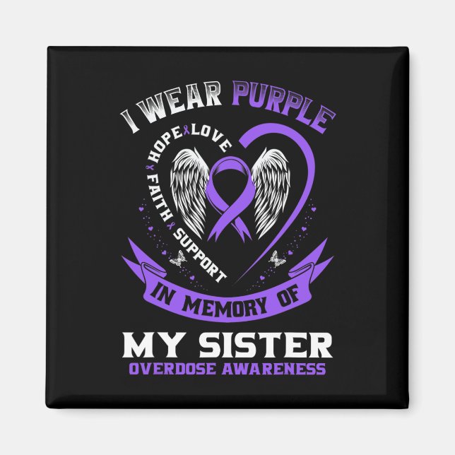 Imán En Memoria De Mi Hermana Sobredosificación Rib De  (Frente)