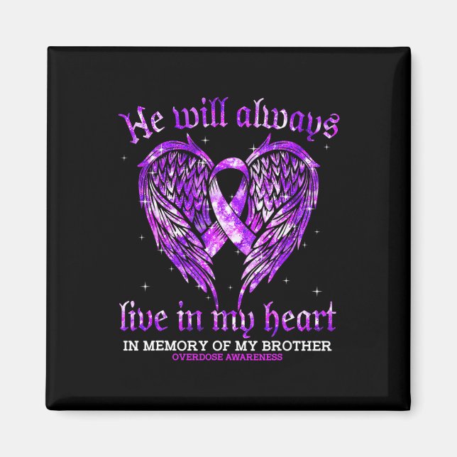 Imán En Memoria De Mi Hermano Sobredosificación Ángel W (Frente)