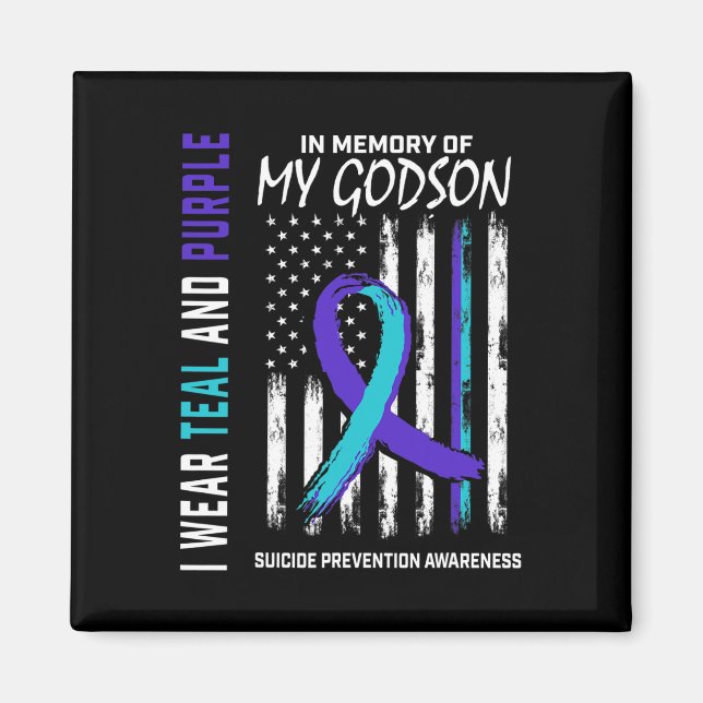 Imán En Memory Godson Suicidio Prevención de Conciencia (Frente)
