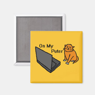 Imán En Mi Computadora Divertida Gato Naranja Meme