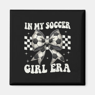 Imán En Mi Era De Chica De Fútbol Coquette Bow Chica De