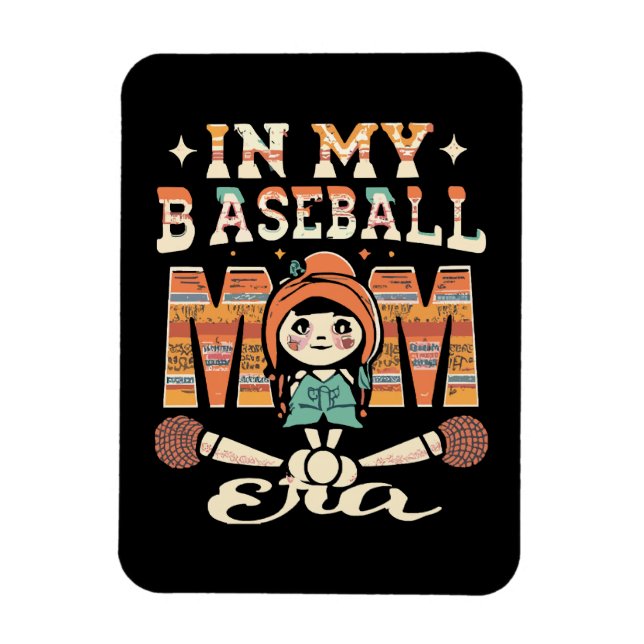 Imán En mi era de mamá de béisbol (Vertical)