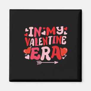 Imán En Mi Era de San Valentín Lindo Retro Groovy Vday