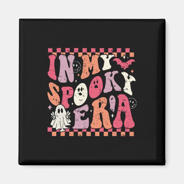 Imán En mi espantosa era Groovy Hippie Halloween Ghost (Frente)