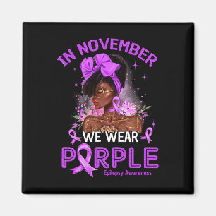 Imán En Noviembre Nosotros Usamos Púrpura Mujeres Negra