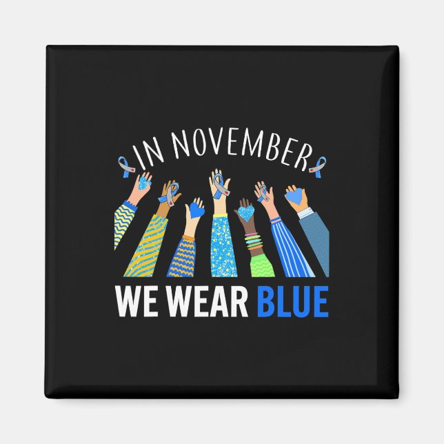 Imán En Noviembre Usamos Las Manos Azules Para Concienc (Frente)