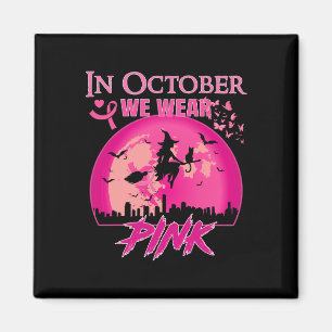 Imán En Octubre Usamos Cinta Rosa Bruja Halloween Bre