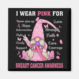 Imán En Octubre Usamos Gnome Rosado Para El Cáncer De M