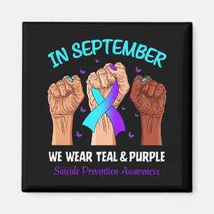Imán En Septiembre Usa Cinta Morada Teal Para La Preven
