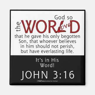 Imán En su escritura de Word-John 3:16
