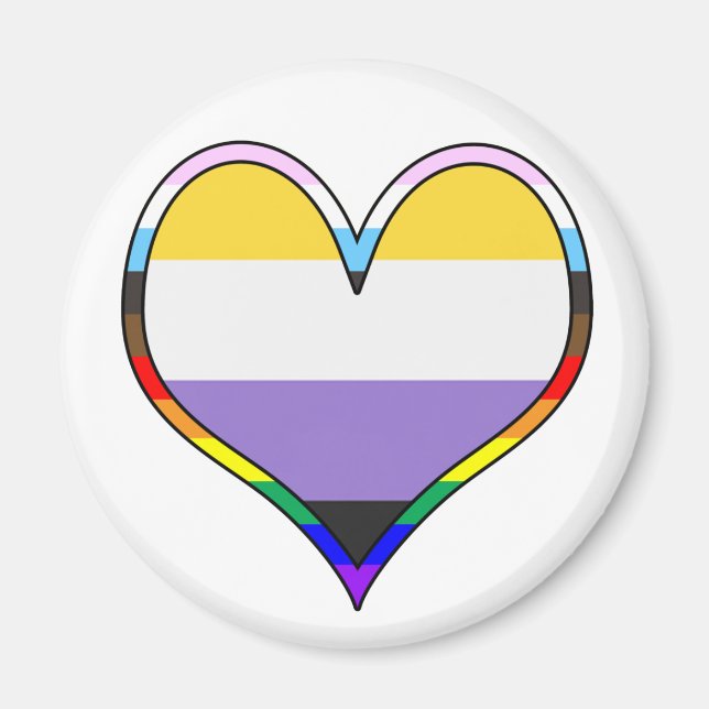 Imán Enby Pride Heart (Frente)