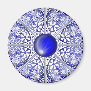 Imán encaje cerámico Azul de Grecia