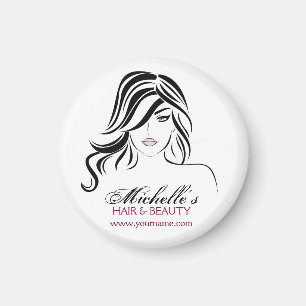 Imán Encantador chica con el cabello ondulado e ícono d