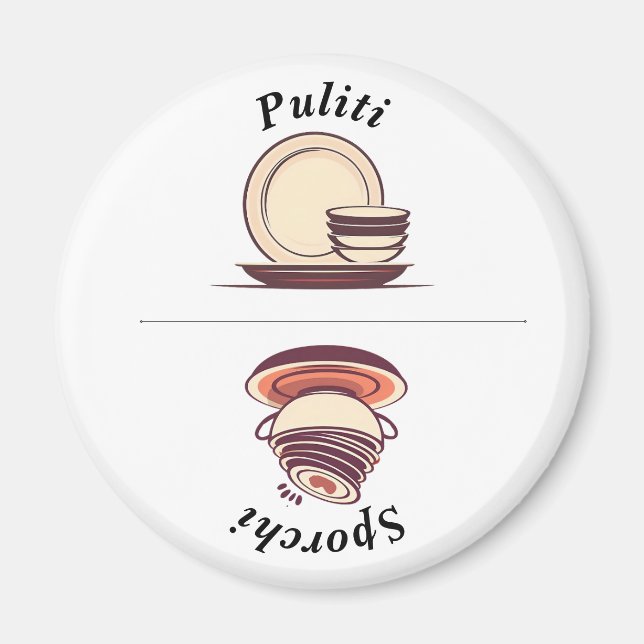 Imán Encantador lavavajillas limpios/sucios de lengua i (Frente)