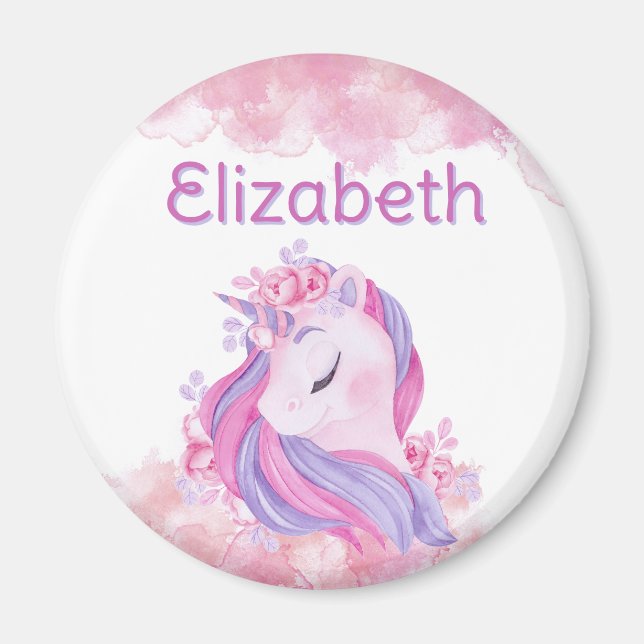 Imán Encantador, mágico, unicornio personalizado (Frente)