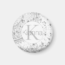 Encantador Mandala con Monograma de Estrellas Plat