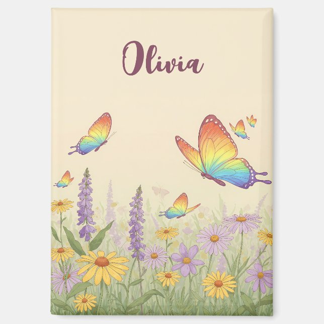 Imán Encantador prado de mariposas pastel (Anverso)