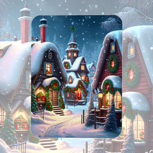 Imán Encantador pueblo de Navidades nevados