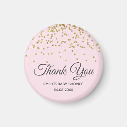 Imán Encantador rosa dorado brillante Gracias Baby Show