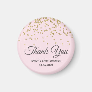 Imán Encantador rosa dorado brillante Gracias Baby Show