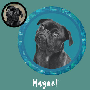 Imán Encanto de Cara de Pug Negro   Amor de Perro Perso