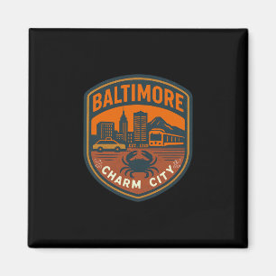 Imán Encanto de la ciudad retro Maryland Ltimore cangre