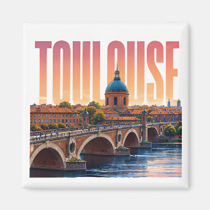 Imán Encanto de la Ciudad Rosa de Toulouse Francia