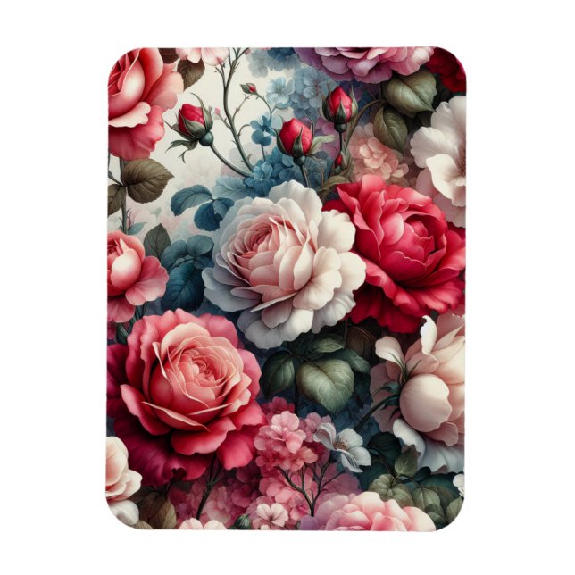 Imán Encanto Floral Rosa Atemporal (Vertical)