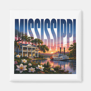 Imán Encanto sureño del patrimonio del río Mississippi