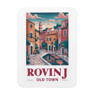 Imán Encanto vintage: Vieja torre de la postal de Rovin