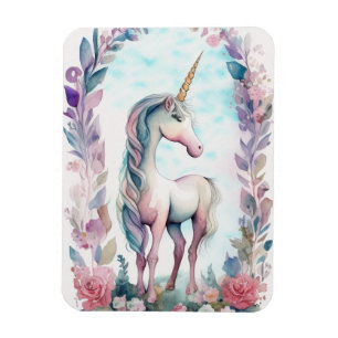 Imán Enchanted Unicorn Watercolor Magnet