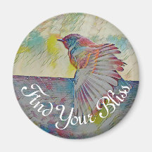 Encuentra tu Bliss Rainbow Bird of Love Magnet