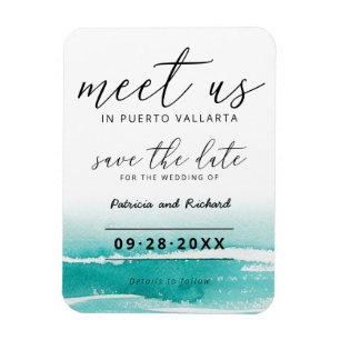 Imán Encuentranos en la Boda de Destino Teal Save The D