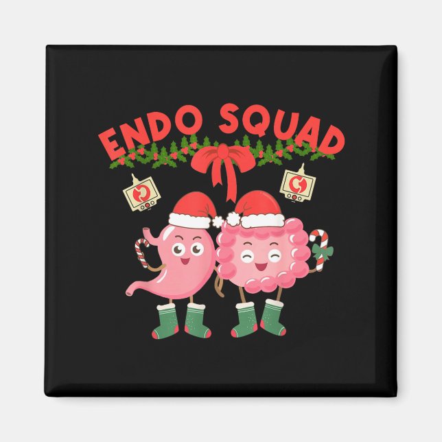 Imán Endo Squad Nurse Stomach Santa Hat Endoscopy Tech  (Frente)