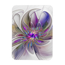 Energetic, Colorful Abstract Fractal Art Flower