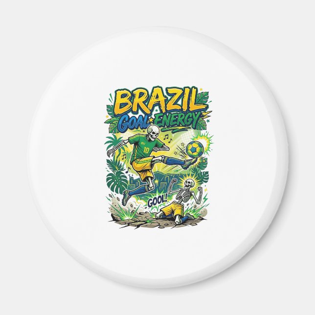 Imán Energía de Gol de Brasil Esqueleto Delantero Nacio (Frente)