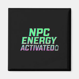 Imán Energía Npc Activada Divertida Estética Gamer Rgb 