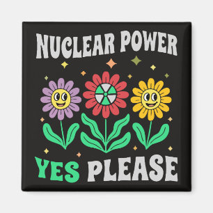 Imán Energía nuclear sí, por favor, flores sonrientes