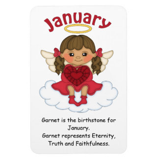 Imán Enero Nacimiento Ángel Brunette Premium Magnet