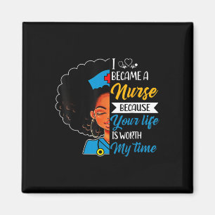 Imán Enfermera afro retro Guay historia negra