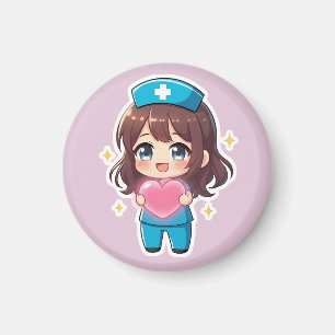 Imán Enfermera Chibi Original 2.0 - Cuidado con el Cora