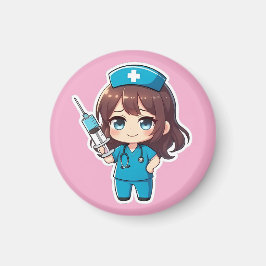 Imán Enfermera Chibi Original 2.0 - Cuidado de Precisió