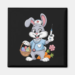 Imán Enfermera Coneja Día de Pascua Estetoscopio Conejo