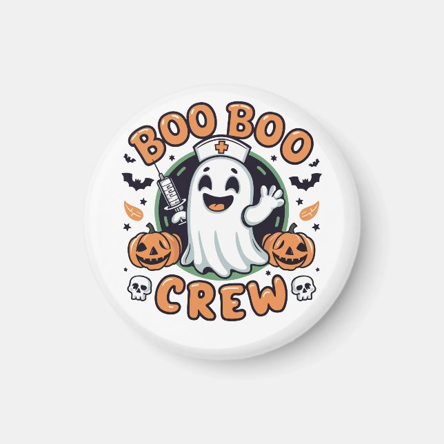 Imán Enfermera de Boo Boo Crew Halloween (Frente)