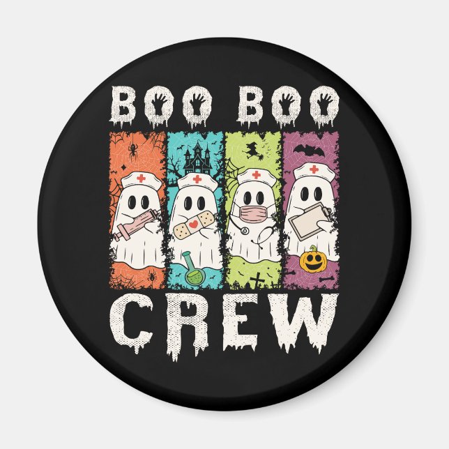 Imán Enfermera de Boo Boo Crew Halloween (Frente)
